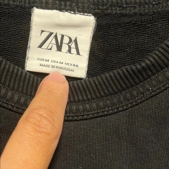 Zara Soar High Sky Black Crewneck Sweater with Graphic Design Men's Size Medium - Picture 6 of 8